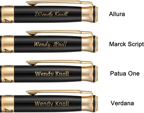 Miniatura 3 de Wikult Picasso 903 - Pluma estilográfica personalizada de oro negro, punta fina, regalo con bolsa pequeña para bolígrafo, grabado con tu nombre