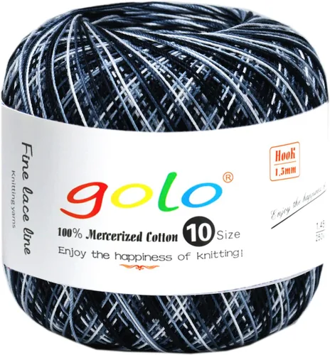 Miniatura 130 de Golo - Bolas de hilo para crochet de algodón tamaño 10, color algodón para crochet D-Fresa D078-fresa