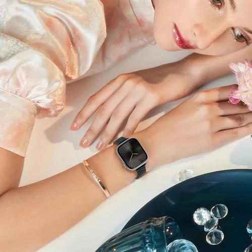 Miniatura 3 de Correa delgada de resina compatible con Apple Watch Band de 38mm, 40mm, 41mm, 42mm, 44mm, 45mm, 46mm, pulsera de tortuga fina de 14mm ligera