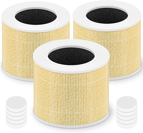 Miniatura 13 de Core Mini filtro de repuesto para purificador de aire LEVOIT Core Mini y Core Mini-P, 3 en 1 grado H13 True HEPA y carbón activado de alta Blanco