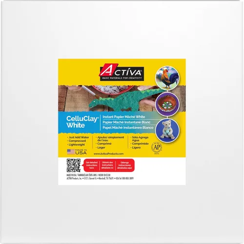 Miniatura 7 de Activa CelluClay Instant Paper Mâché, blanco, 1 libra (15.87 oz) Material de escultura y texturizado súper fino para artes y manualidades