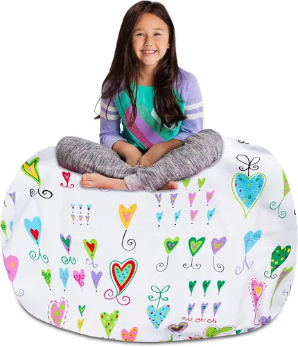Posh Stuffable - Sillón puff con almacenamiento para niños, contenedor de animales de peluche, organizador de juguetes de niños