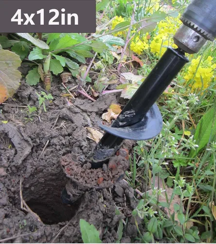Miniatura 4 de Juego de 5 brocas helicoidales para plantar, broca helicoidal de jardín de alta resistencia, herramienta plantadora de bulbos para plantar plantas