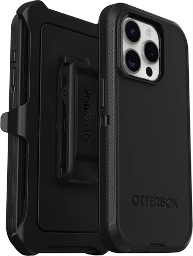 Miniatura 6 de OtterBox Funda para iPhone 15 Pro (solamente) Defender Series, color negro, sin pantalla, resistente y duradera, con protección de puerto, incluye
