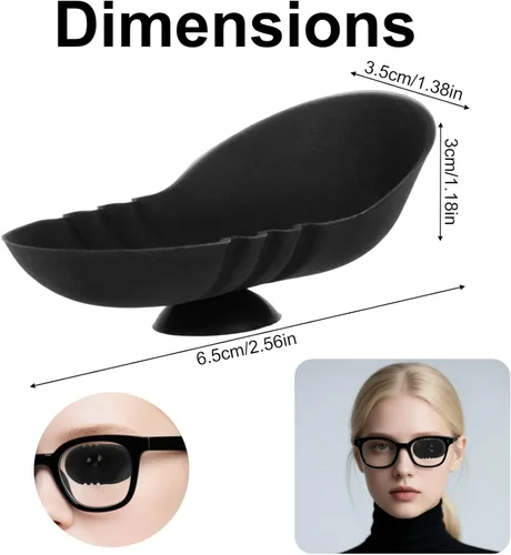 Miniatura 2 de Parche para ojos, diseño de contorno de ojos 3D, de silicona, lavable, con diseño de ventosa, para todos los anteojos, adultos y niños