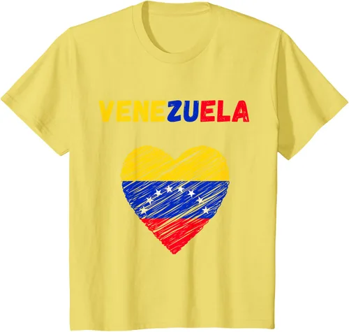 Miniatura 57 de Camiseta con la bandera venezolana con corazón de Venezuela, Negro