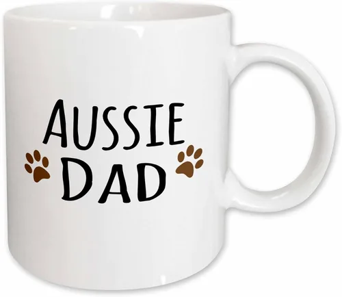 Miniatura 12 de 3dRose Taza Aussie Dog Dad de 11 onzas, color negro