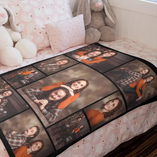 Miniatura 2 de Manta personalizada con fotos, manta personalizada con fotos para parejas, papá, mamá, niños, perros, amigos, cumpleaños, boda, Navidad, Año Nuevo