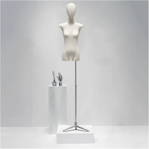 Miniatura 9 de Adjustable Female Dress Form Mannequin with Removable Burlap Head - Perfect for Clothing & Jewelry Display - Height Adjustable Gold Stand (Model A)