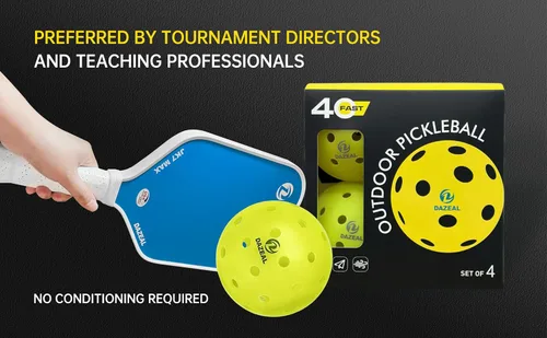 Miniatura 5 de Bolas de pickleball USAPA de 40 agujeros: bolas duraderas para exteriores para clubes y principiantes, agujeros perforados de precisión y diseño sin