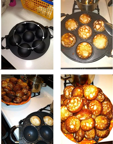 Miniatura 4 de Japón gran apertura takoyaki pan con cubierta de vidrio, molde para hornear pastel, huevos de freír, sartén Poffertjes, sartén Appam, sartén Banh