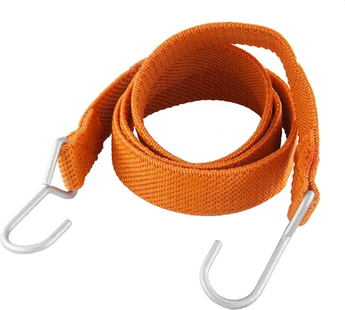 Cuerda elástica plana, cuerda elástica de 60 pulgadas naranja resistente con ganchos