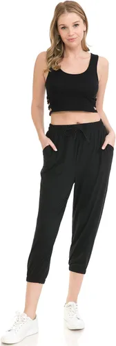 Miniatura 4 de Leggings Depot - Pantalones deportivos de calce relajado para mujer, con bolsillos y puños, ideales para yoga y entrenamiento