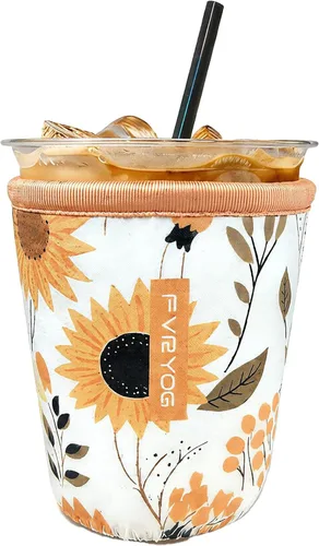 Miniatura 75 de Fundas de neopreno reutilizables aisladas para café helado, fundas para tazas de café helado, fundas para bebidas heladas y calientes