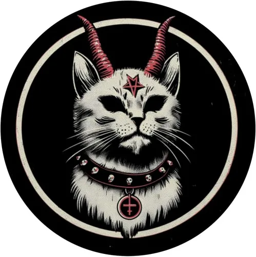 Miniatura 3 de PopSockets de Baphomet Satánico Oculto Gato Diablo PopGrip estándar