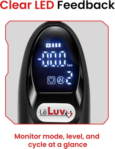 Miniatura 9 de LeLuv Magna LCD Smart Aspiradora de Mano Controladora Bomba de Vacío USB Recargable Modos Programables o Manuales - Suave Rojo de Silicona