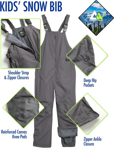 Miniatura 2 de Babero de nieve para niños Unisex para niños y niñas con aislamiento impermeable pantalones de nieve para esquísnowboard (2T-18)