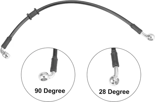 Miniatura 4 de Motoforti Universal 40 cm 15.75" Manguera de Aceite para Freno y Embrague de Motocicleta, Tubo de Línea Hidráulica Reforzada, Acero Inoxidable Negro