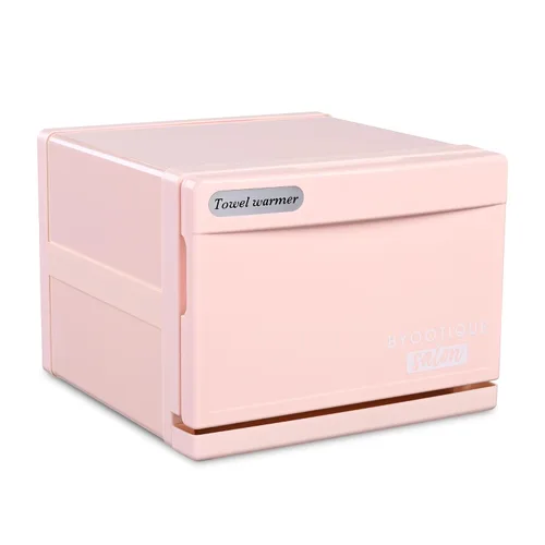 BYOOTIQUE - Calentador de toallas calientes para spa, sala de uñas, pequeña máquina de vapor de toalla de peluquería rosa de 8 litros para cara,