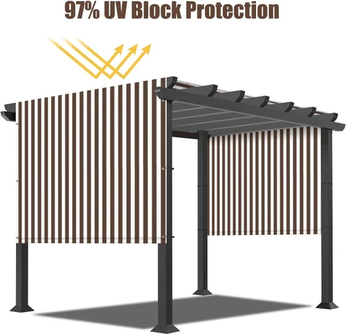 Miniatura 5 de Panel de toldo de repuesto para pérgola de 6 x 17 pies con bolsillo para barra al aire libre