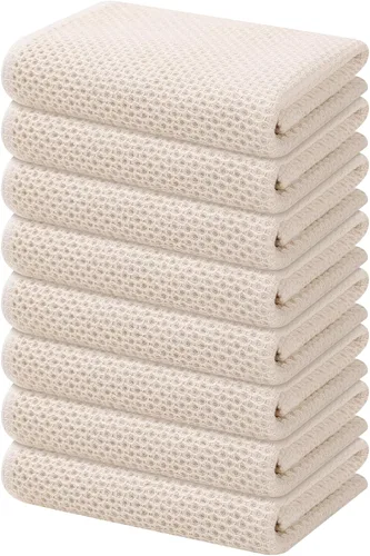 Miniatura 106 de Kitinjoy - Paños de cocina de 100 % algodón, tela de tejido gofrado, paño de limpieza ultrasuave, absorbente y de secado rápido. Gris Oscuro