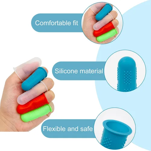 Miniatura 3 de 12 tapas de silicona para dedos de pistola de pegamento caliente, antideslizante y reutilizable, protector de pulgar de silicona, protectores