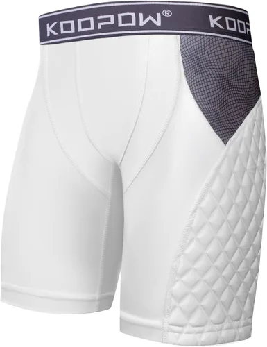 Miniatura 12 de KOOPOW - Pantalones cortos acolchados deslizantes para adultos, hombres, con almohadillas deslizantes para béisbol, fútbol, lacrosse, hockey