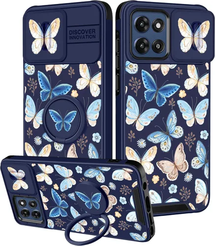 Miniatura 22 de Funermei Funda para Moto G Play 4G 2024 – Funda para teléfono para mujeres y niñas, diseño único de gato y libros, diseño único con funda