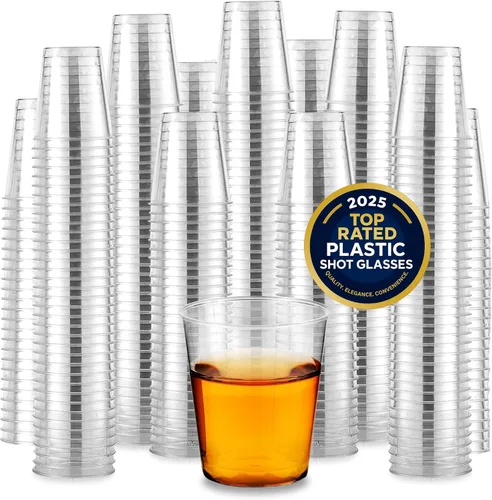 Miniatura 19 de Stock Your Home Vasos de chupito de 2 onzas – 250 mini vasos de chupito de plástico (2 onzas) vasos desechables transparentes para chupitos