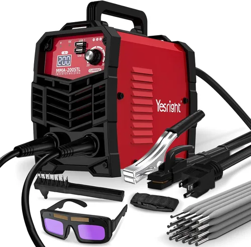 Mini Soldador de Palo, Máquina de Soldadura Portátil de 200A con 20PCS Electrodos y Gafas de Soldadura, Soldador Pequeño de 110V con Inversor IGBT