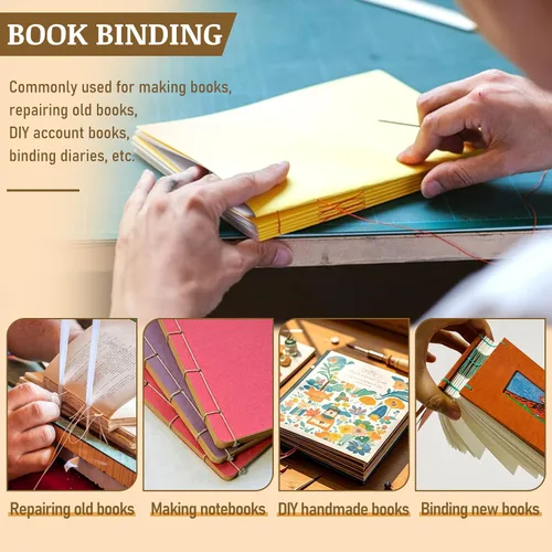 Miniatura 7 de 49 kits de encuadernación de libros para principiantes, herramientas de encuadernación de libros, suministros de encuadernación con cepillo de cinta