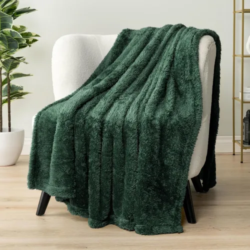 Miniatura 30 de PAVILIA - Manta de sherpa para sofá, gris esponjosa y cálida, manta de felpa suave para cama, acogedora, súper suave y ligera, manta decorativa