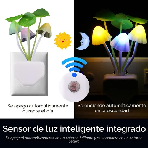 Miniatura 3 de Lámpara de noche con sensor LED Rienar, lámpara de ensueño en forma de hongo con cambio de color, enchufe LED