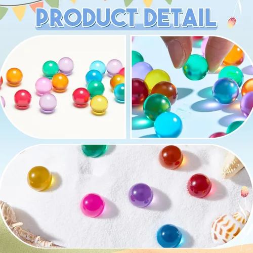 Miniatura 3 de Zhanmai 500 Piezas Canicas de Vidrio de Colores Mezclados 0.56 Pulgadas Canicas Ojos de Gato a Granel Vidrio Sólido Coloridas Redondas Manualidades