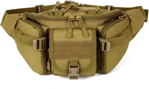 Riñonera táctica militar impermeable WR para escalada al aire libre, pesca, correr, caza, compatible con iPhone 8, 7, 7plus (marrón coyote)