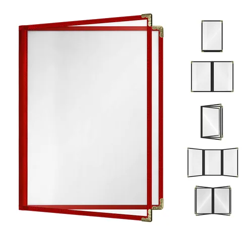 Miniatura 70 de Goodsmart - Fundas para menú de restaurante, paquete de 25 unidades, color negro, 2 vistas, soportes para menú de carga superior, cubiertas