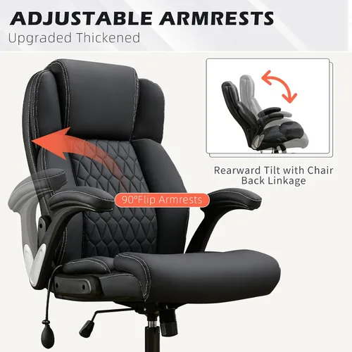 Miniatura 7 de Silla de oficina grande y alta de 700 libras, silla de escritorio ejecutiva resistente con soporte lumbar inflable, asiento acolchado extra ancho
