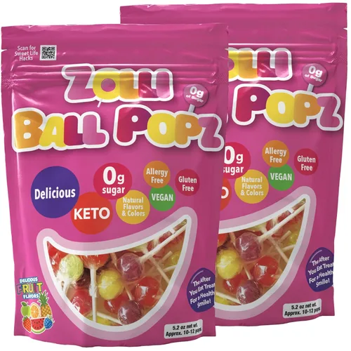 Zollipops The Clean Teeth Pops Gabby's Dollhouse - Paletas anticaries, Ball Popz, paquete de 2 unidades de 10.4 onzas