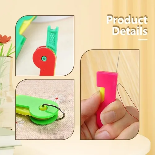 Miniatura 6 de Enhebrador automático de agujas, enhebradores de agujas para coser a mano, máquina de coser de plástico para bordar, punto de cruz y manualidades (3)