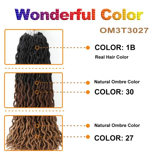 Miniatura 3 de Eliza Locs Gitanos Ondulados de 24 Pulgadas Cabello de Ganchillo Ombré 7 Paquetes Locs de Diosa Locs Falsos Cabello de Ganchillo Raíces Africanas