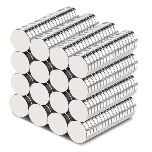 Miniatura 11 de TRYMAG 200 piezas de imanes pequeños de neodimio de 6 x 2 mm, imanes de tierras raras para pizarra, pequeños discos redondos para nevera, Plateado