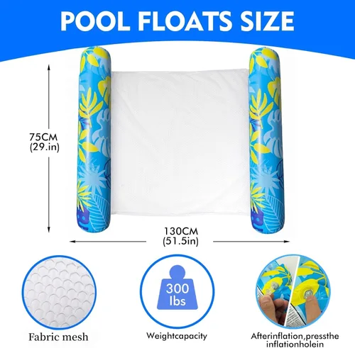 Miniatura 5 de Inflatable Pool Floats Adult，5 Pack Multi-Purpose Pool Float Water Hammock，Pool Float Chair-Swimming Pool Raft，Pool Hammock Floaties for Adults