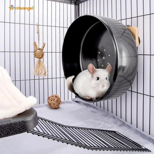 Miniatura 7 de Niteangel Rueda de chinchilla de 13.8 pulgadas, rueda de ejercicio silenciosa y resistente para chinchilla u otras mascotas de tamaño similar