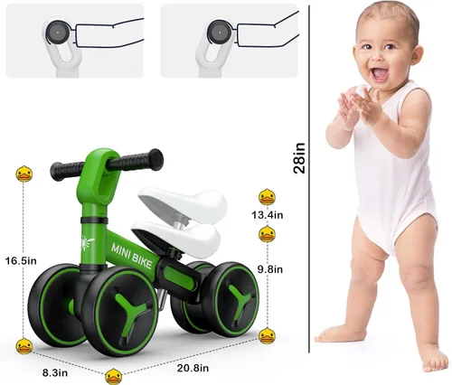Miniatura 6 de Bicicleta de equilibrio para bebés de 1 año de edad, juguetes de equitación de 12 a 36 meses, bicicleta para niños pequeños con asiento ajustable