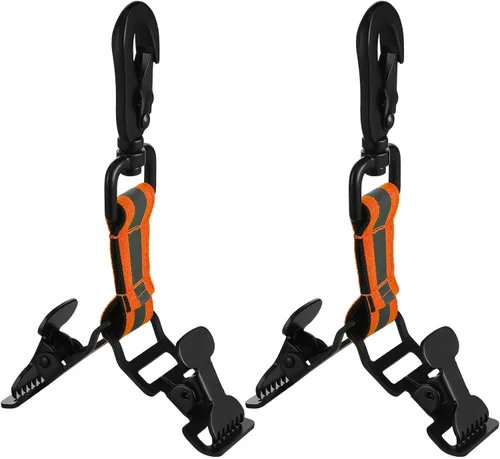 Yingzhao 2 Pieces Firefighter Glove Clip for Work Safety Glove Holder Strap Belt Clip for Work Firefighter Rescue Naranja