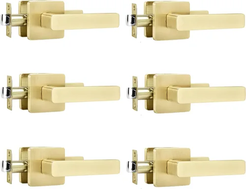 Miniatura 24 de Leydebong - Paquete de 4 picaportes resistentes para entrada con llave, manija dorada, llaves iguales/combo con llave, reversible para la izquierda
