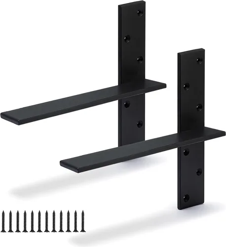 Miniatura 12 de Soporte de encimera colgante gratuito de 8 pulgadas de largo x 2.5 pulgadas de ancho, paquete de 2 soportes de estante de pared flotante oculto