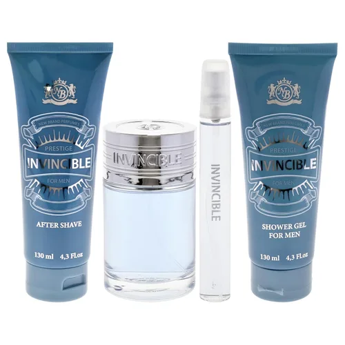 Miniatura 2 de New Brand Invincible by New Brand - Juego de regalo de 4 piezas de 3.3 onzas EDT en aerosol, 0.5 onzas EDT aerosol, 4.3 onzas después del afeitado