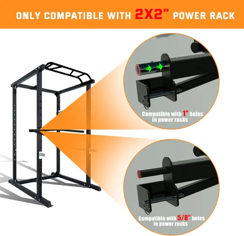 Miniatura 5 de Dip Bar Attachment for 2"x2" Squat Rack, Heavy Duty Power Rack Attachment with 5/8" or 1" Hole Para 2"x2" Rack con 5/8" o 1" agujero