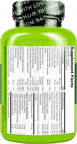 Miniatura 8 de NATURELO Multivitamínicos para hombres - Un multivitamínico diario para hombres con vitaminas, minerales y alimentos integrales orgánicos, aumenta
